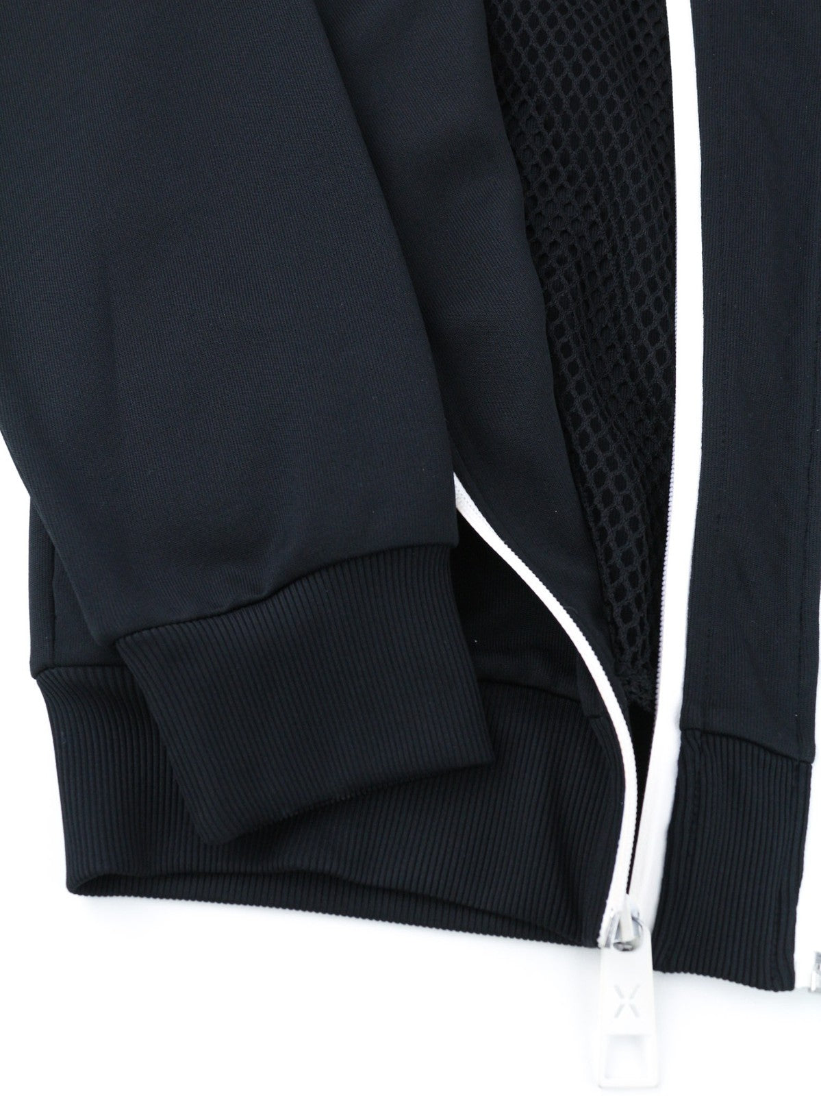 RICHMOND moteriškas džemperis su užtrauktuku ir juodu tinklelio raštu, aukšta apykakle ir kišenėmis. S dydžio. 