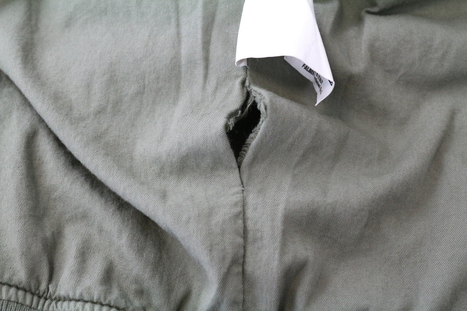 RICHMOND 48 Men Jacket Green Pure Cotton Lightweight Bomber Zipped