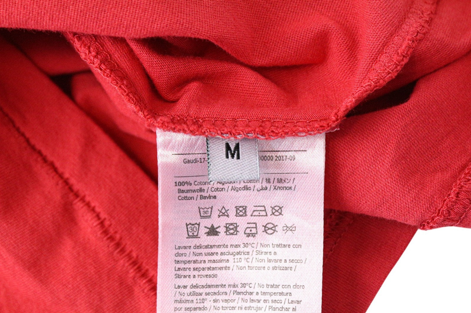 GAUDI JEANS M Men T-Shirt Red Short Sleeve Casual Pure Cotton Pullover