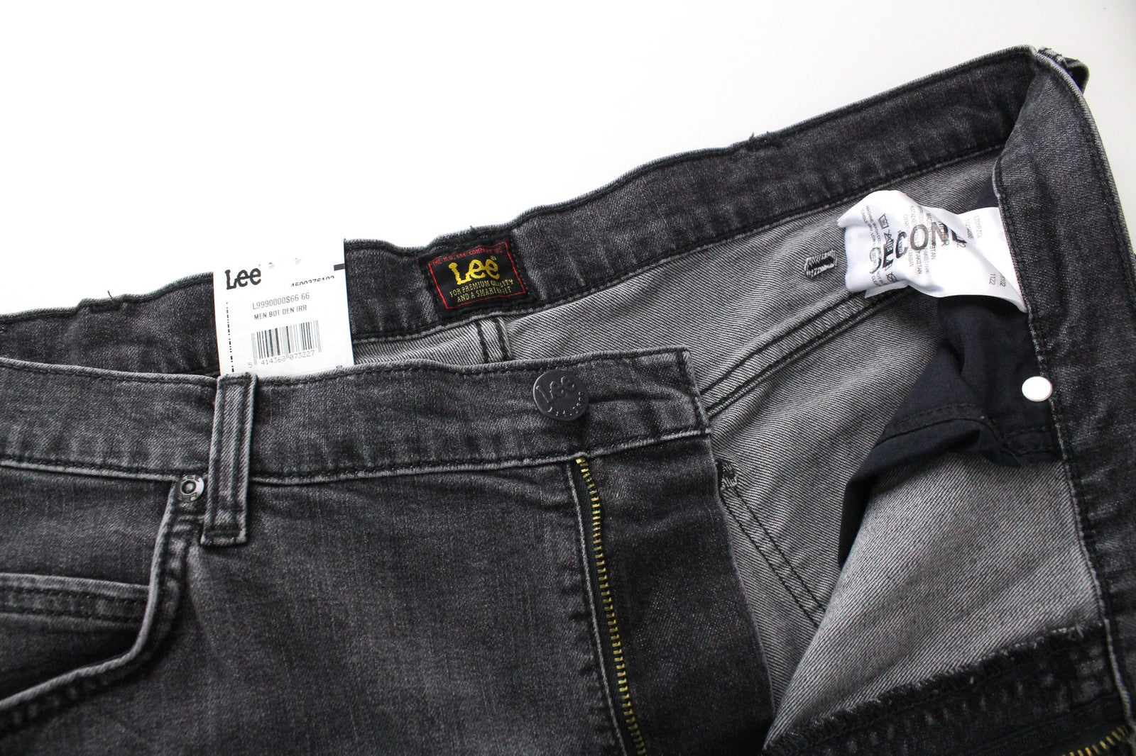 LEE Rider Men's W38/L32 Grey Stretch Jeans Slim Fit Faded Finish