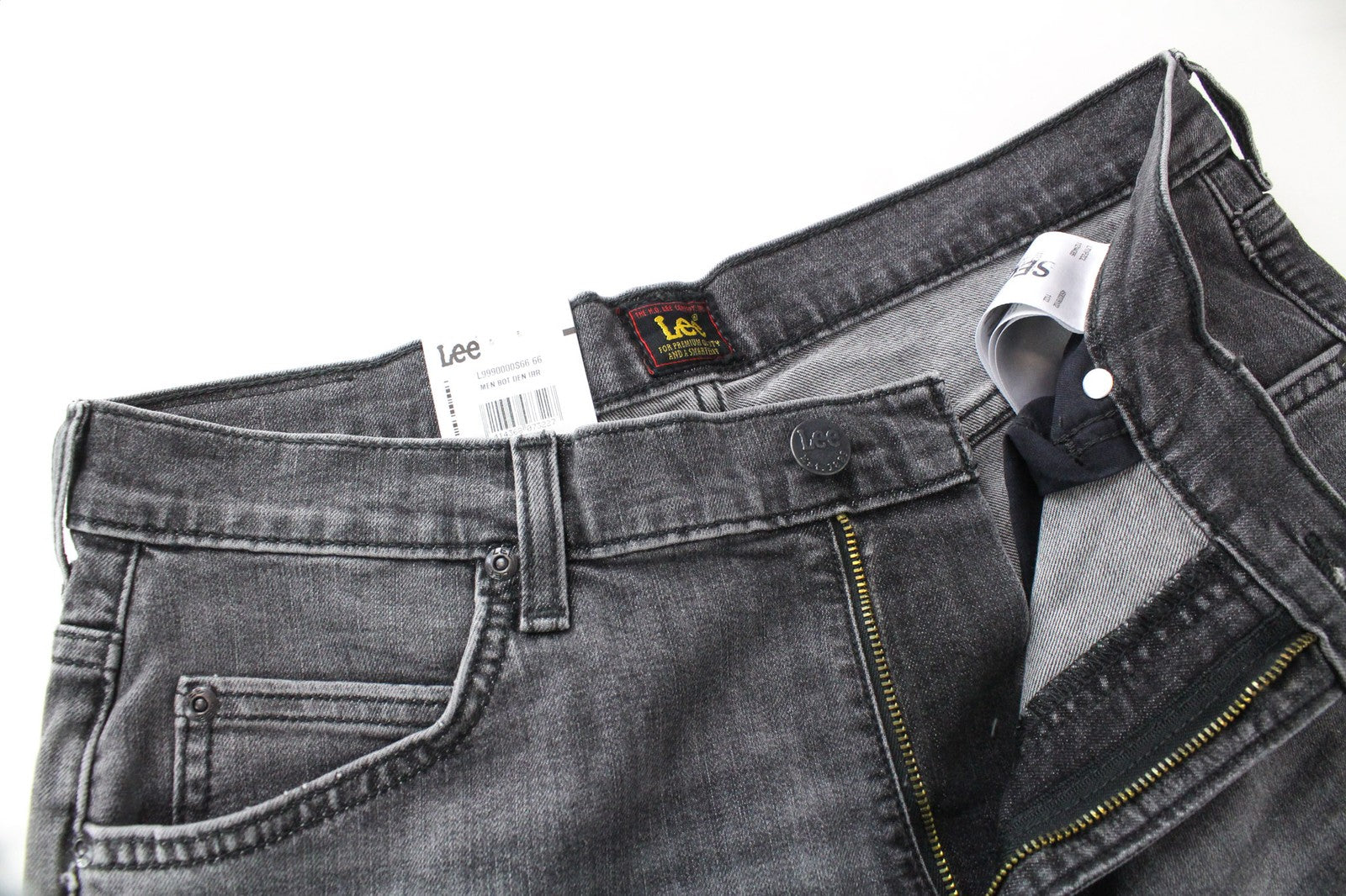 LEE Rider Men's W32/L32 Grey Slim Stretch Jeans Faded 5-Pocket Style