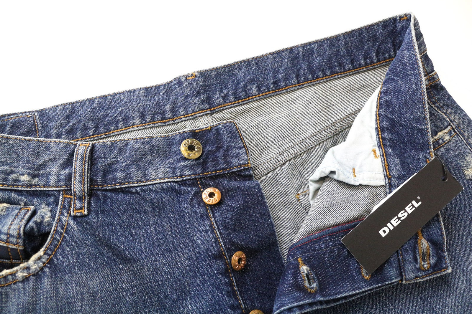 DIESEL Marhky 084XD Men's Slim Jeans W34/L32 Skinny Ripped Stretch Denim Blue