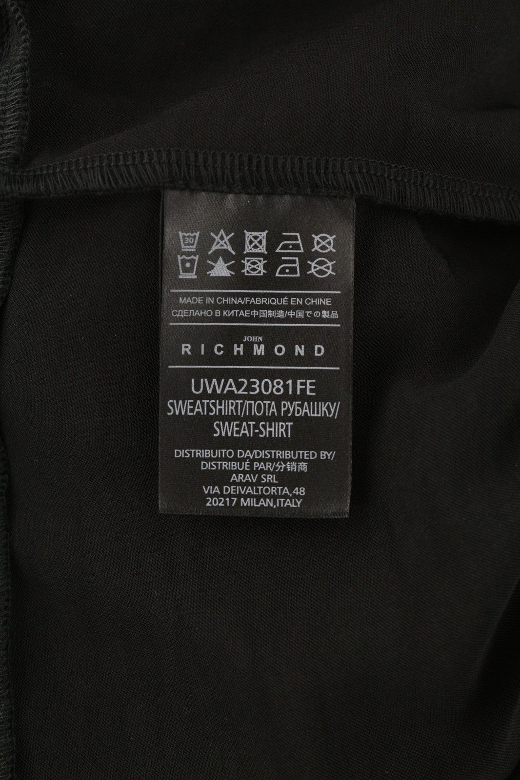 JOHN RICHMOND Women's Sweatshirt S Black Zipped Bomber Logo Pullover Casual