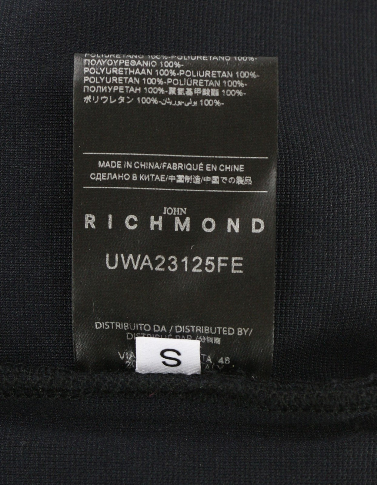 JOHN RICHMOND Women's Sweatshirt S Black Double Collar Thin Logo Topwear