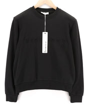 RICHMOND Women's Sweatshirt S Black Logo Patch Crew Pullover Cotton Top