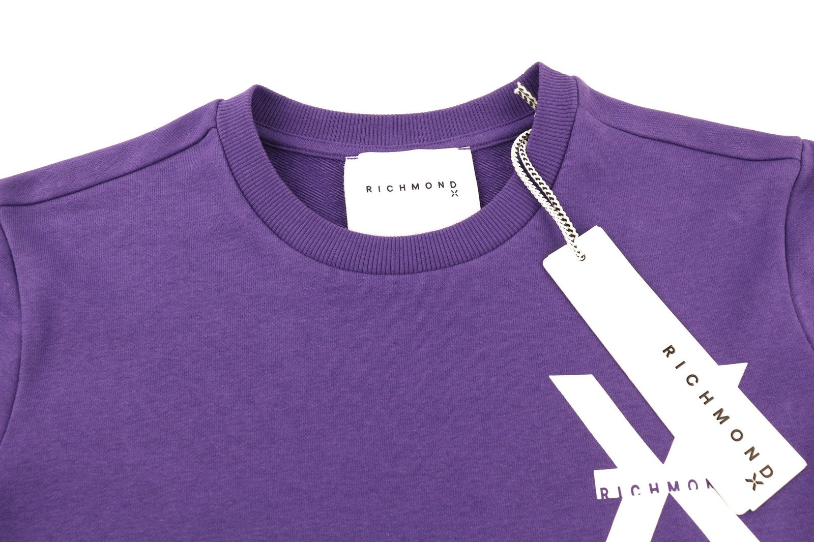 RICHMOND Women's Sweatshirt S Violet Crewneck Logo Pullover Loose Everyday