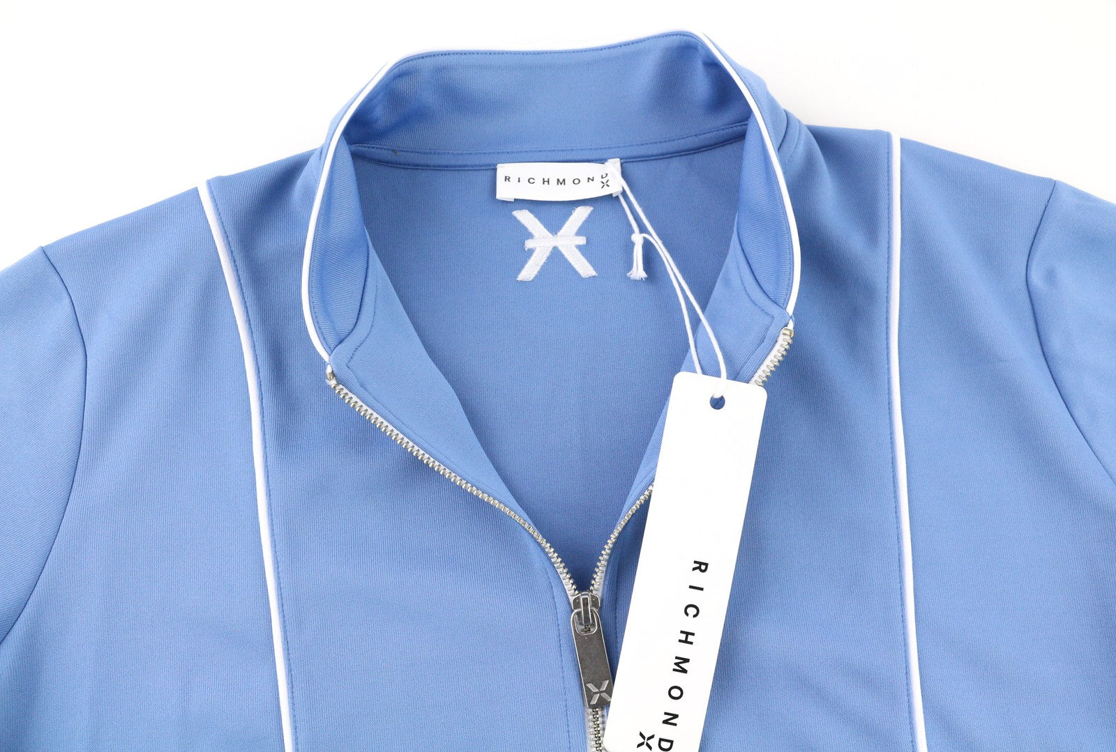 RICHMOND Men's Sweatshirt M Blue Zip Bomber Track Top Pockets All Seasons