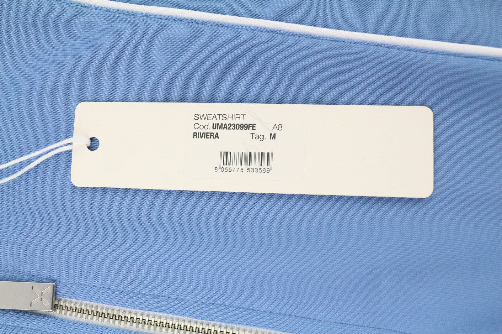 RICHMOND Men's Sweatshirt M Blue Zip Bomber Track Top Pockets All Seasons