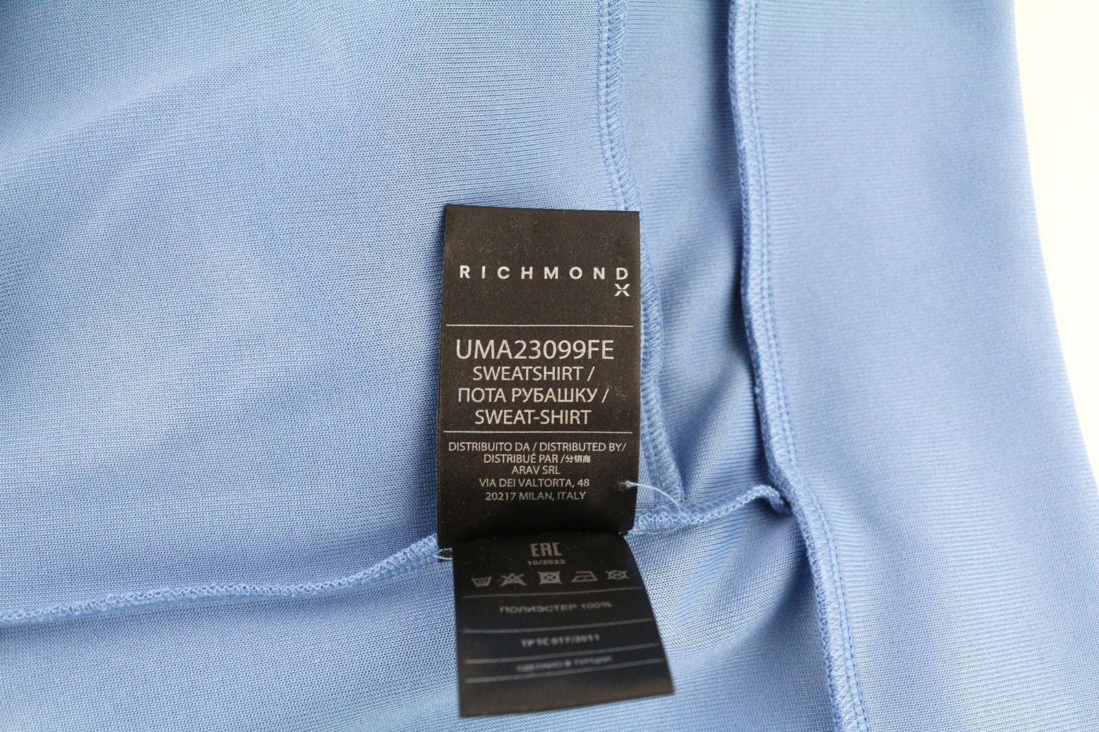 RICHMOND Men's Sweatshirt M Blue Zip Bomber Track Top Pockets All Seasons