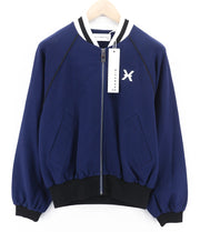 JOHN RICHMOND Women's Sweatshirt S Mid Blue Zip Logo Bomber Lightweight