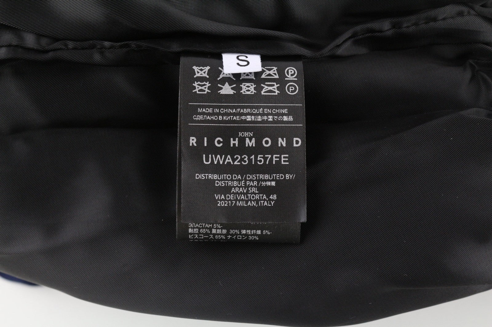 JOHN RICHMOND Women's Sweatshirt S Mid Blue Zip Logo Bomber Lightweight