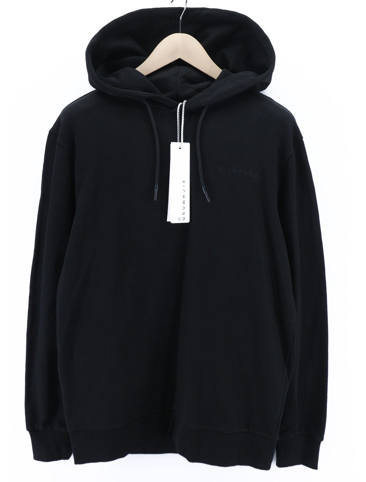 RICHMOND Women's Hoodie S Black Pullover Hooded Logo Drawstring Cotton