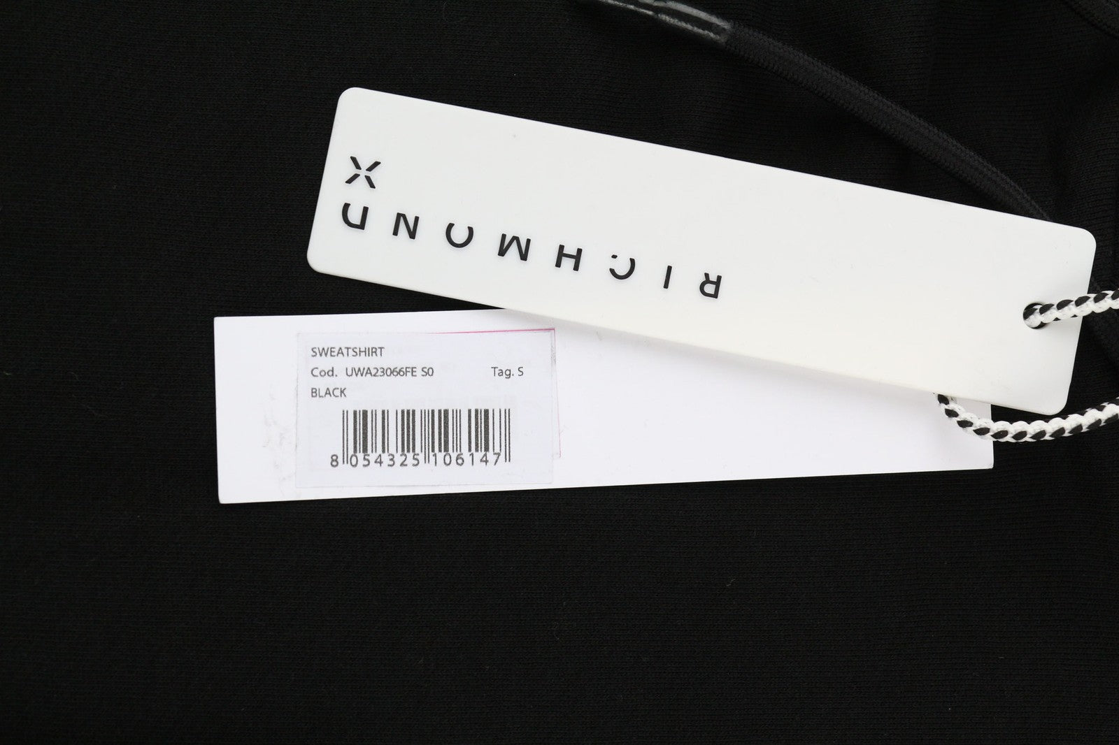 RICHMOND Women's Hoodie S Black Pullover Hooded Logo Drawstring Cotton