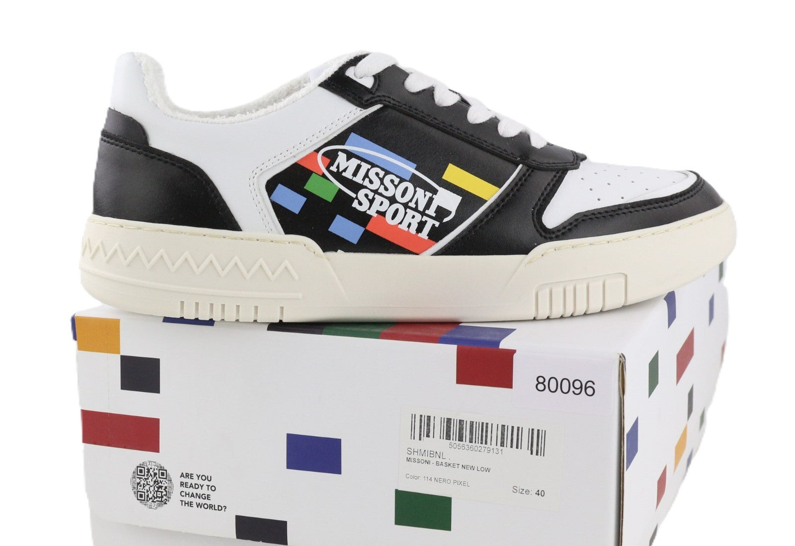 ACBC X MISSONI SHMIBNL Unisex sportbačiai su krepšinio formos detalėmis, juodi, EU40, sportinės detalės 