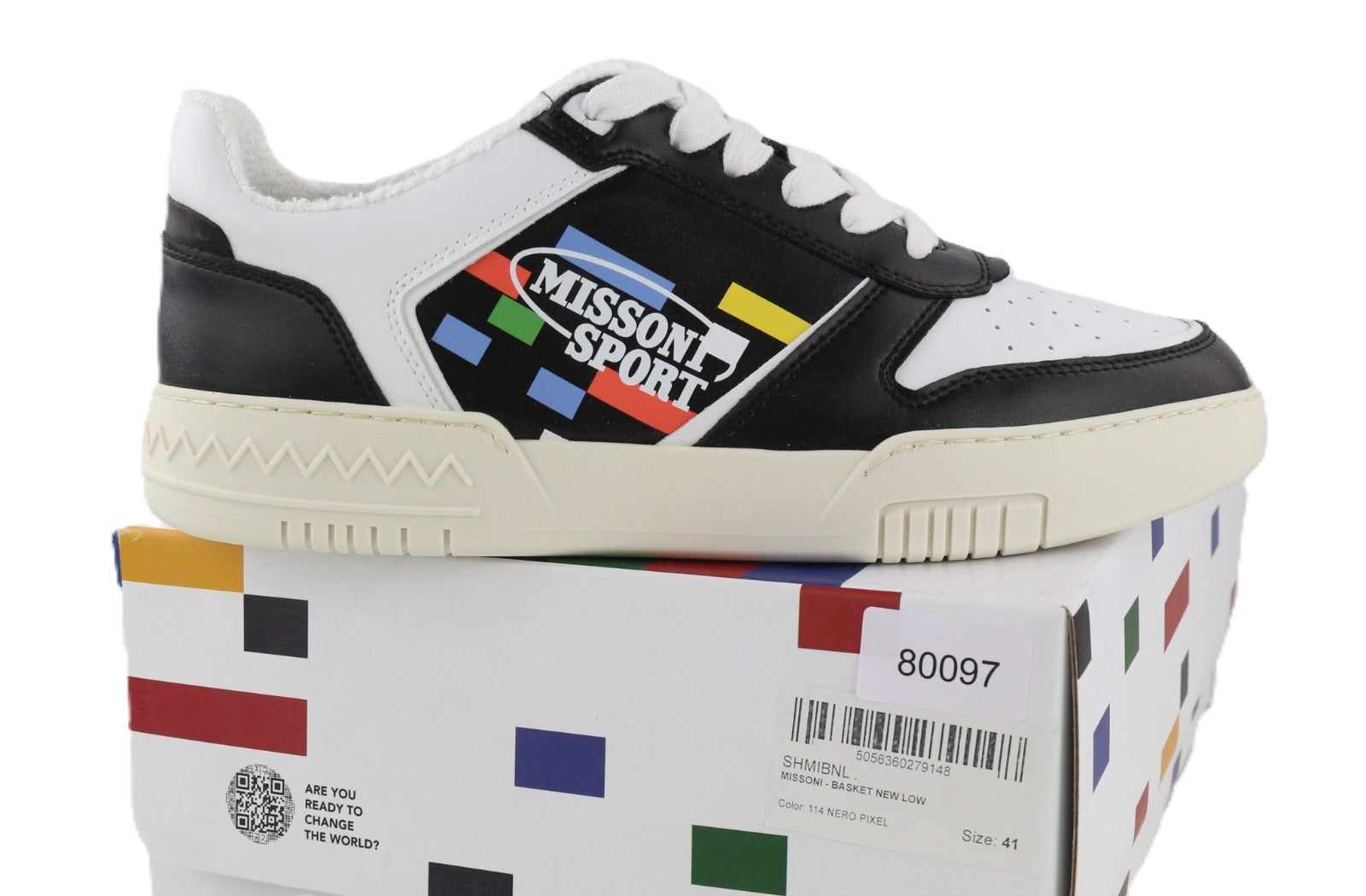 ACBC X MISSONI SHMIBNL Unisex sportbačiai su „Basket“ logotipu, juodi su nėrinių detalėmis, EU41 