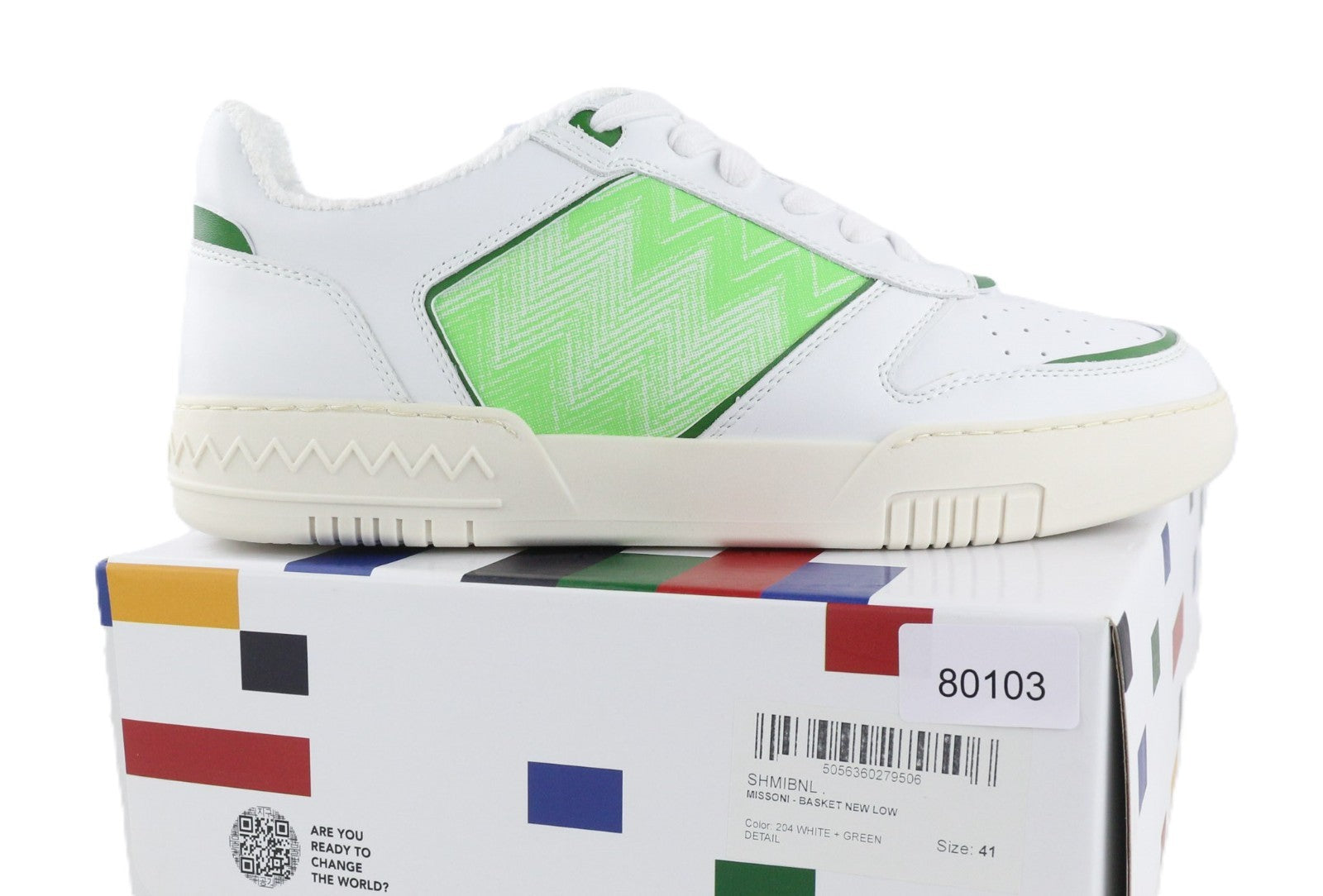 ACBC X MISSONI SHMIBNL Unisex sportbačiai su žaliomis detalėmis, žemakulniai sportiniai 