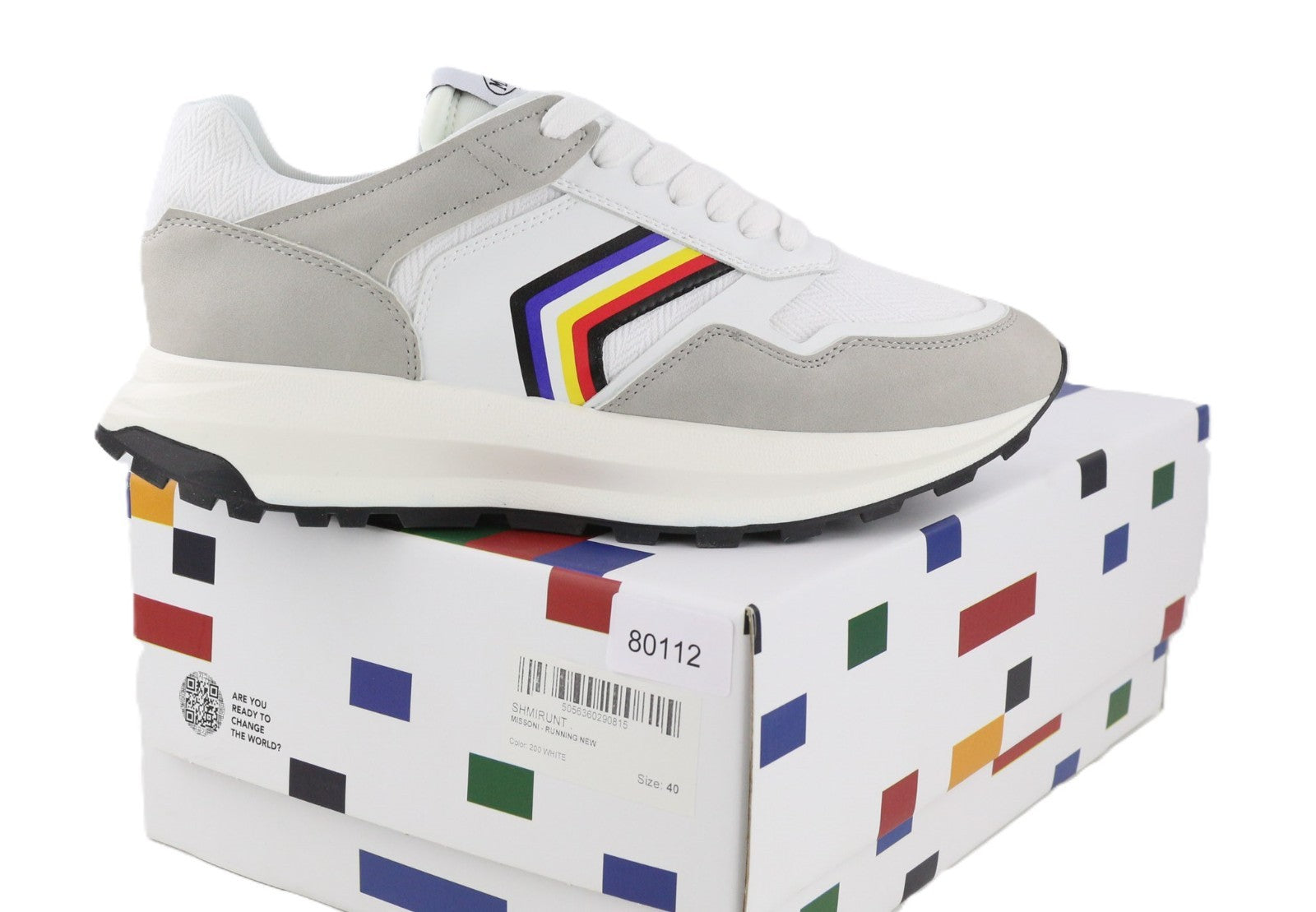 ACBC X MISSONI SHMIRUNT bėgimo unisex sportbačiai EU40 zigzago raštu, žemakulniai 