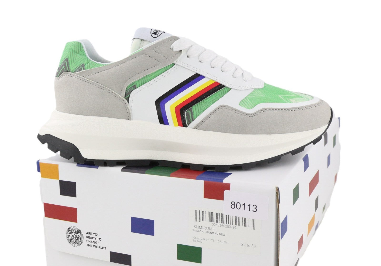 ACBC X MISSONI SHMIRUNT Running Unisex Sneakers EU38 Green Detail Sport Low