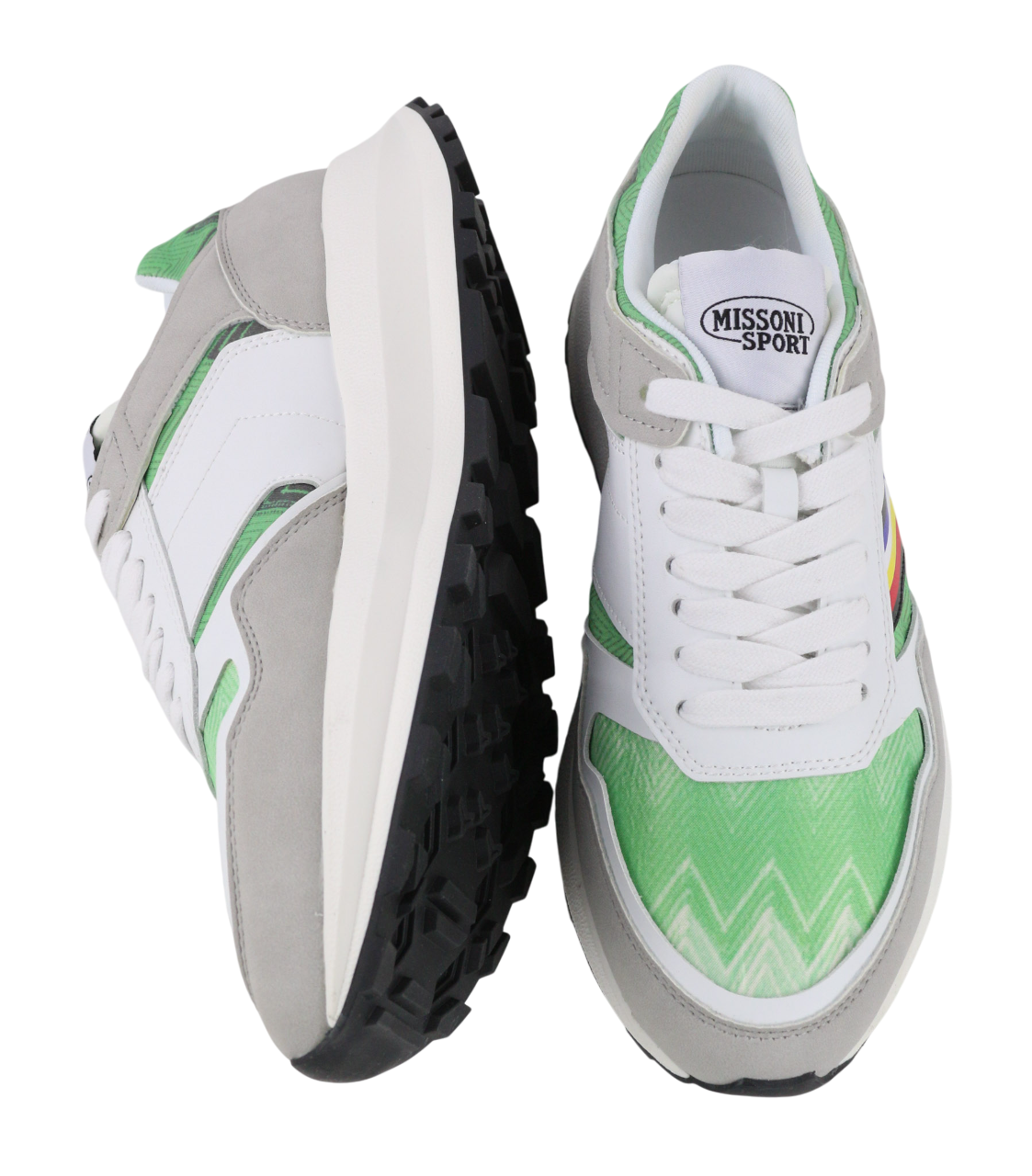 ACBC X MISSONI SHMIRUNT bėgimo sportbačiai su žaliomis detalėmis, žemakulniai bateliai, 38 dydis 