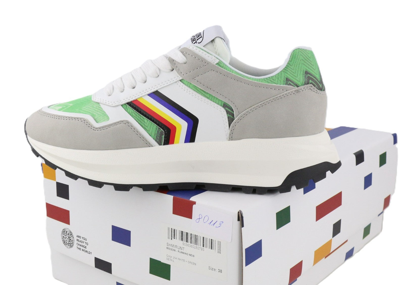 ACBC X MISSONI SHMIRUNT bėgimo unisex sportbačiai EU38 zigzago nėrinių sportinis raštas 