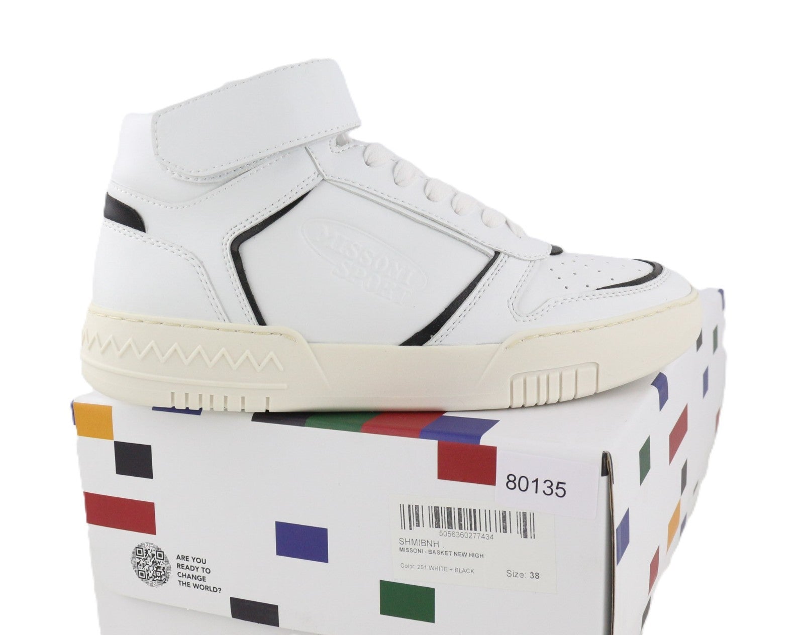 ACBC X MISSONI SHMIBNH unisex sportbačiai su aukštais krepšeliais, EU38, guminiu padu, modernaus stiliaus 