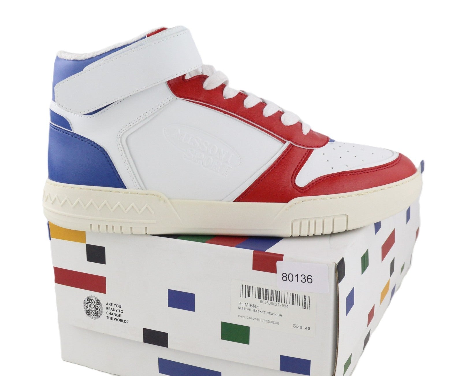 ACBC X MISSONI SHMIBNH unisex sportbačiai su aukštais krepšeliais, EU45, dviejų spalvų, apvali nosis 