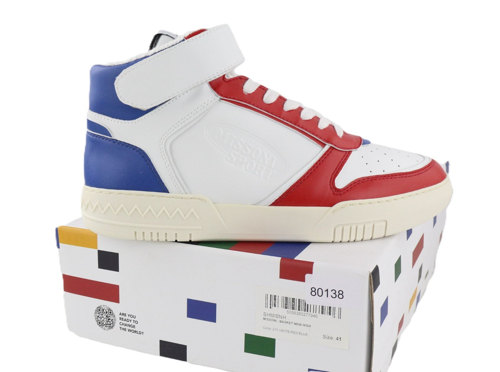 ACBC X MISSONI SHMIBNH unisex sportbačiai su aukštais krepšeliais, EU41, pamušalu, lipdukais 