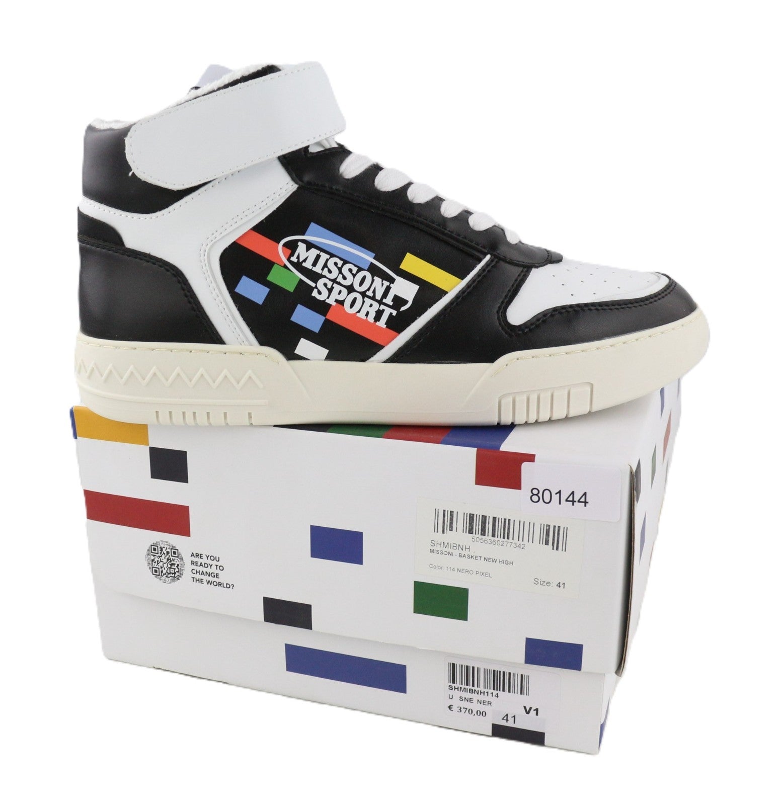 ACBC X MISSONI SHMIBNH unisex sportbačiai su aukštais krepšeliais ir užsegimu logotipu EU41 