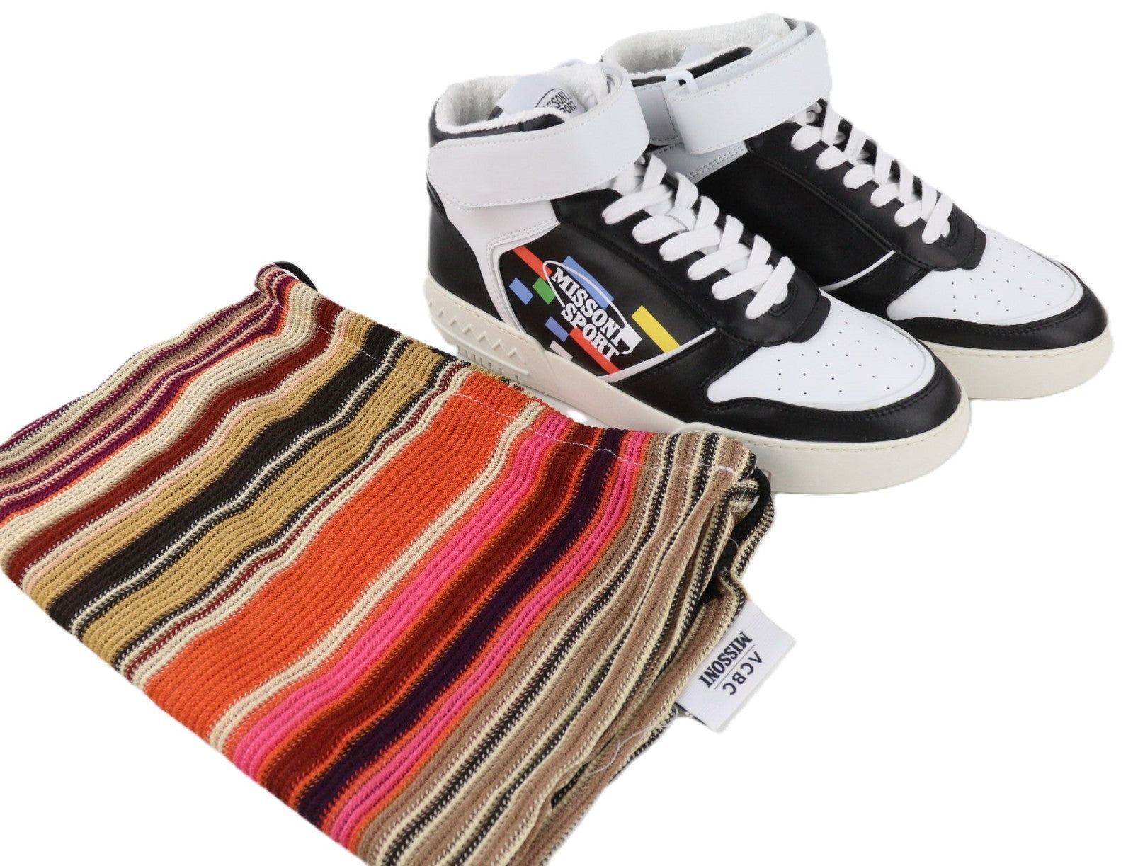 ACBC X MISSONI SHMIBNH unisex sportbačiai su aukštais krepšeliais ir užsegimu logotipu EU41 