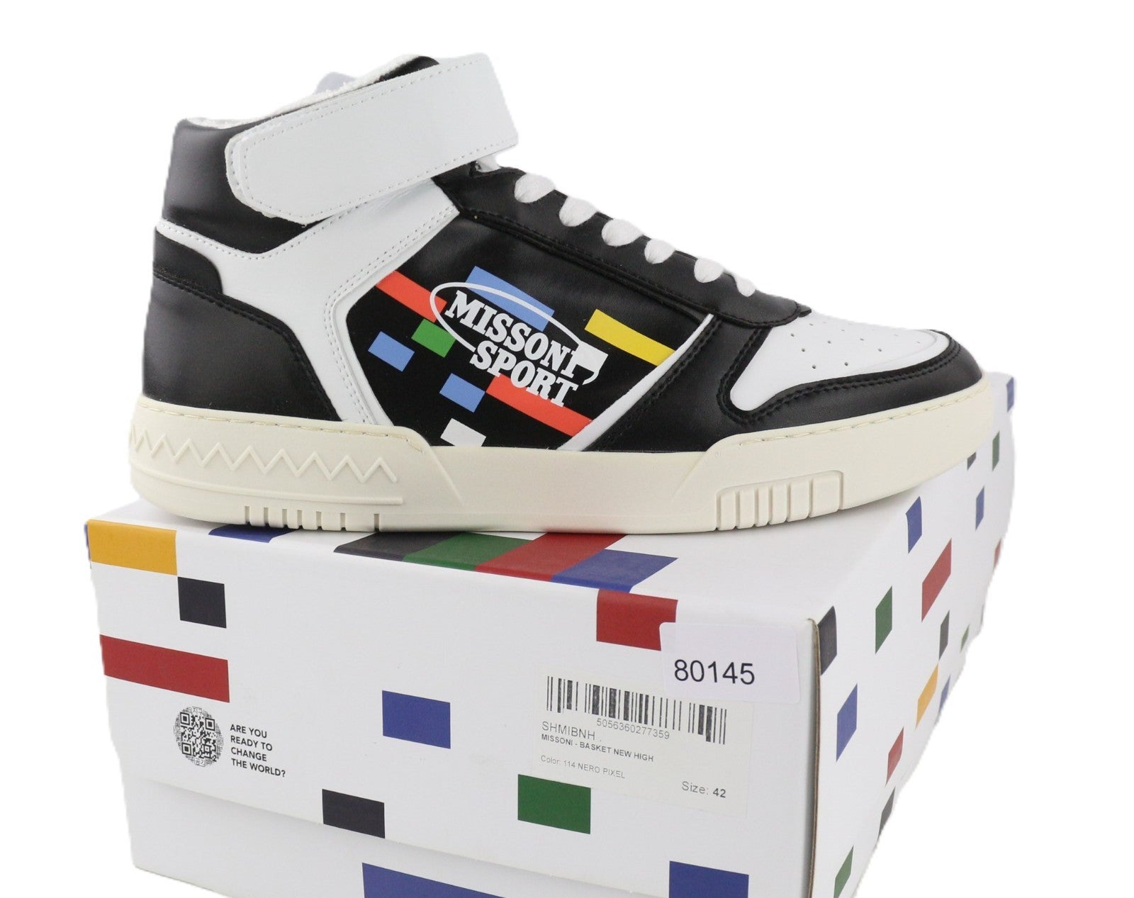 ACBC X MISSONI SHMIBNH unisex sportbačiai su aukštais krepšeliais, EU42, dengti audiniu viduje 