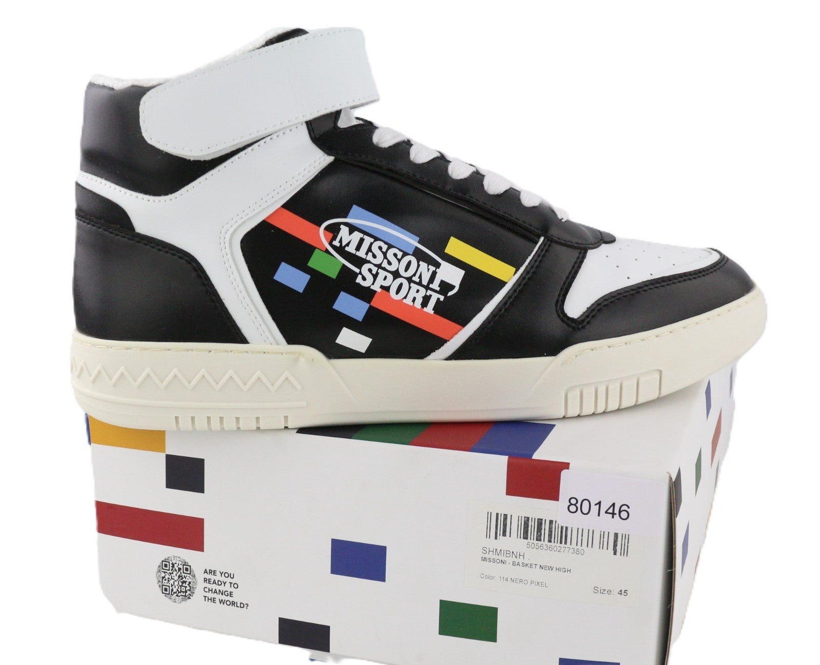 ACBC X MISSONI SHMIBNH unisex sportbačiai su aukštais krepšeliais, EU45, su pamušalu ir dviejų spalvų 