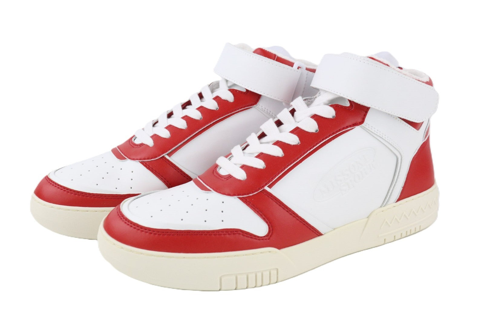 ACBC X MISSONI SHMIBNH Unisex sportbačiai su aukštais krepšeliais, 43 dydžio, balti, apvaliu priekiu. 