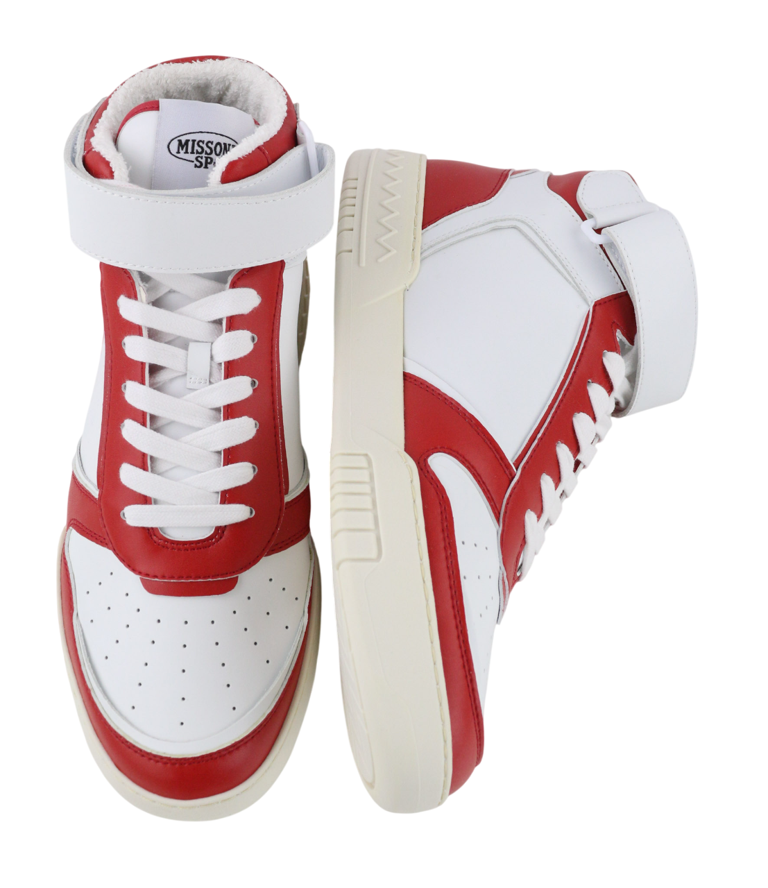 ACBC X MISSONI SHMIBNH Unisex sportbačiai su aukštais krepšeliais, 43 dydžio, balti, apvaliu priekiu. 