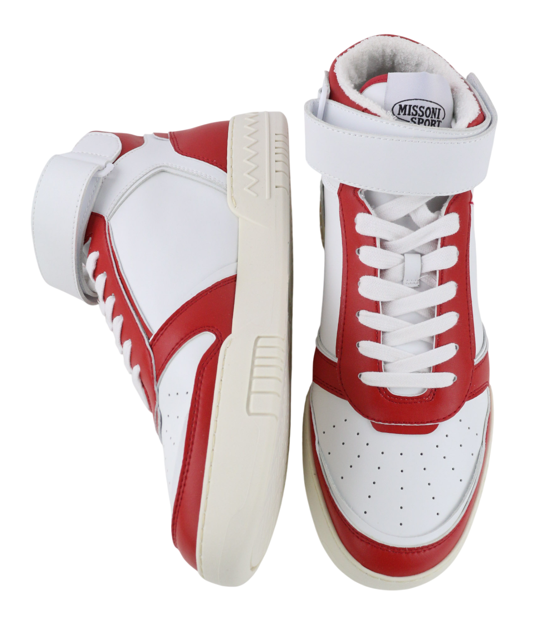 ACBC X MISSONI SHMIBNH Unisex sportbačiai su aukštais krepšeliais, 43 dydžio, balti, apvaliu priekiu. 