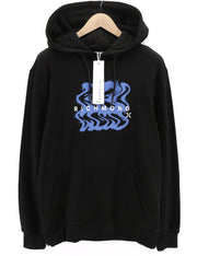 RICHMOND X Men's Sweatshirt S Black Hoodie Print Logo Round Neck Long Sleeve