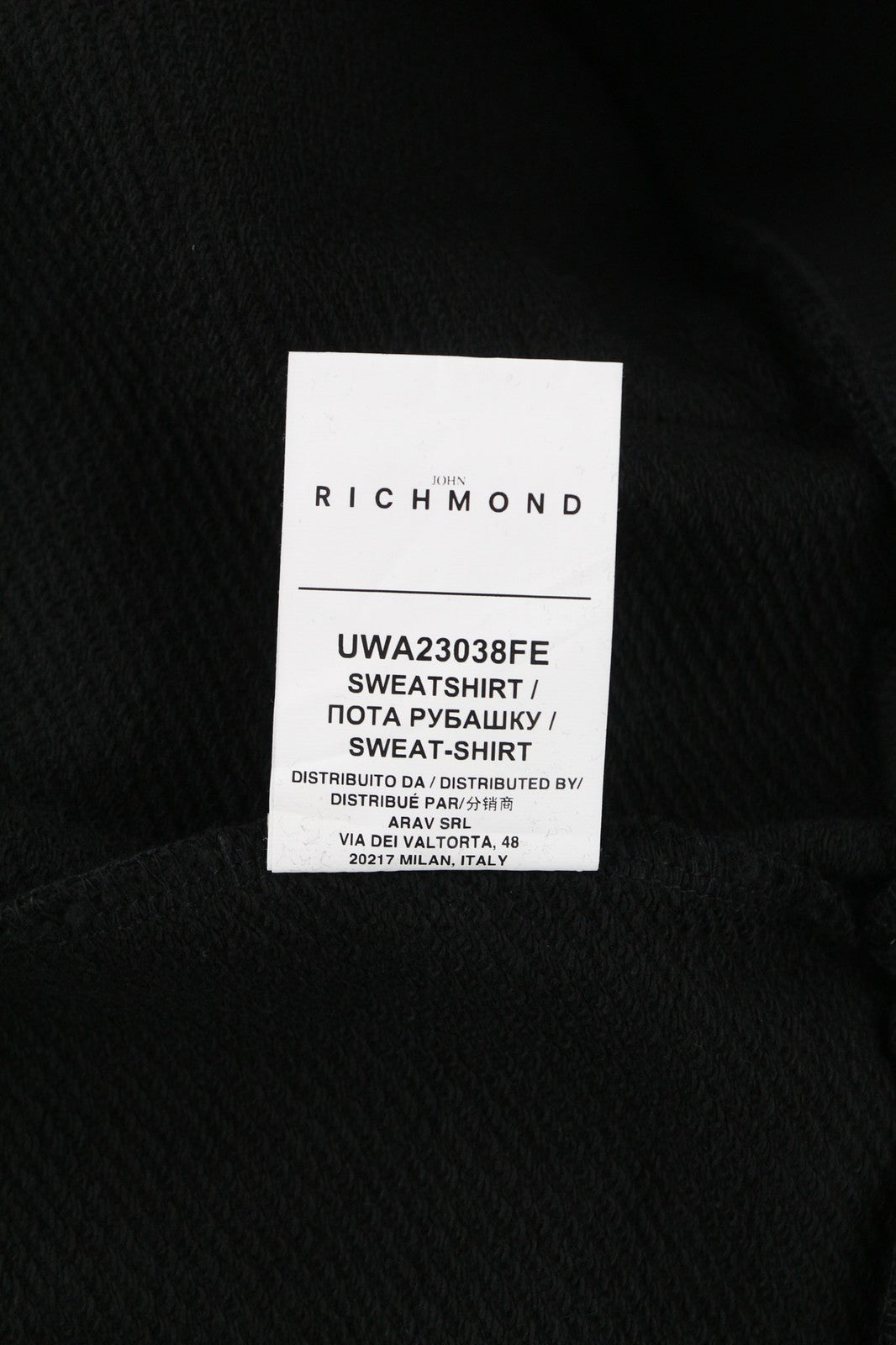 RICHMOND X Men's Sweatshirt S Black Hoodie Print Logo Round Neck Long Sleeve