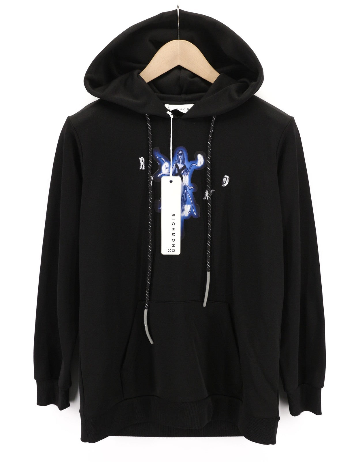 RICHMOND X Women's Sweatshirt S Black Hoodie Logo Big Pocket Long Sleeve