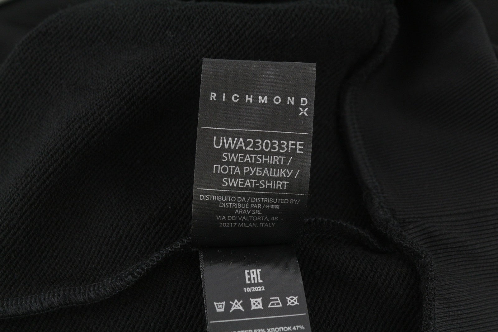 RICHMOND X Women's Sweatshirt S Black Hoodie Logo Big Pocket Long Sleeve