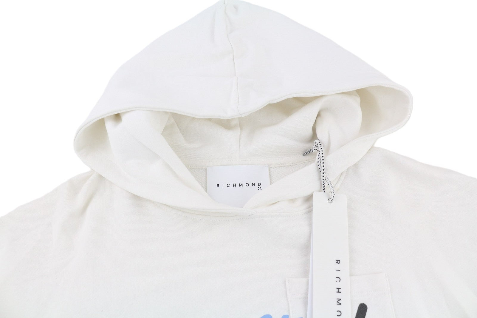 RICHMOND X Men's Sweatshirt M Hoodie White Pullover Logo Printed Casual Style