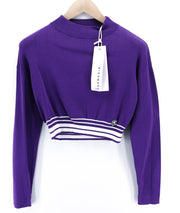 RICHMOND X Women's Sweatshirt S Violet White Pullover Metal Detail Round Neck
