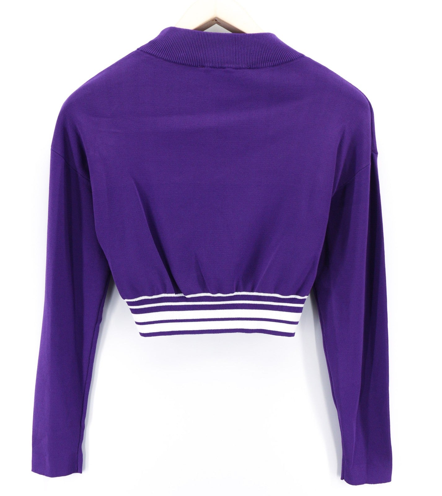 RICHMOND X Women's Sweatshirt S Violet White Pullover Metal Detail Round Neck