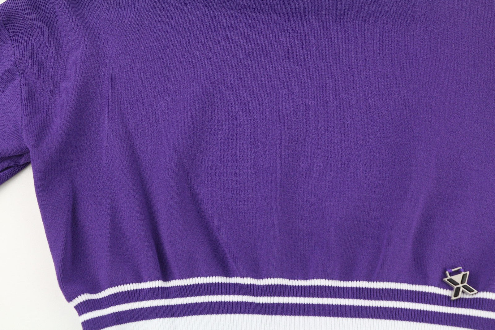 RICHMOND X Women's Sweatshirt S Violet White Pullover Metal Detail Round Neck