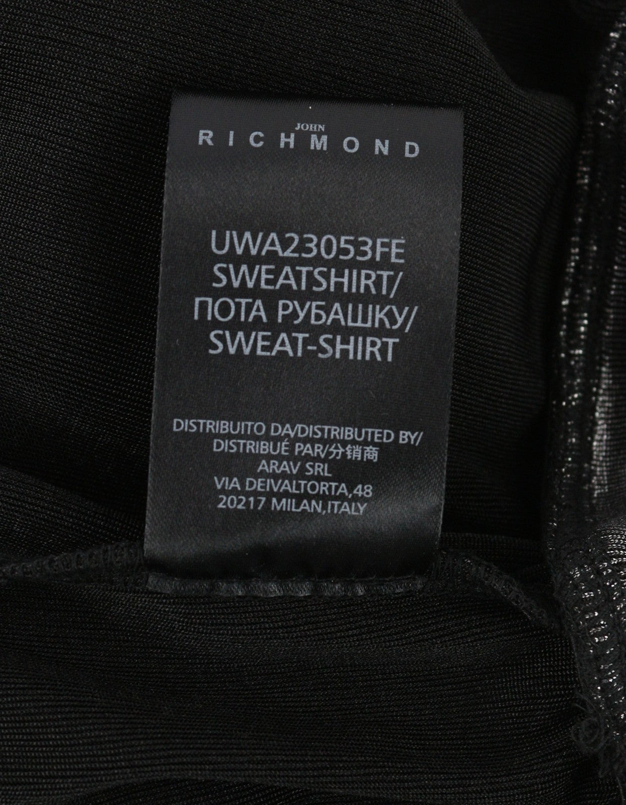 JOHN RICHMOND Women's Sweatshirt S Silver Shiny Round Neck Pullover Hoodie