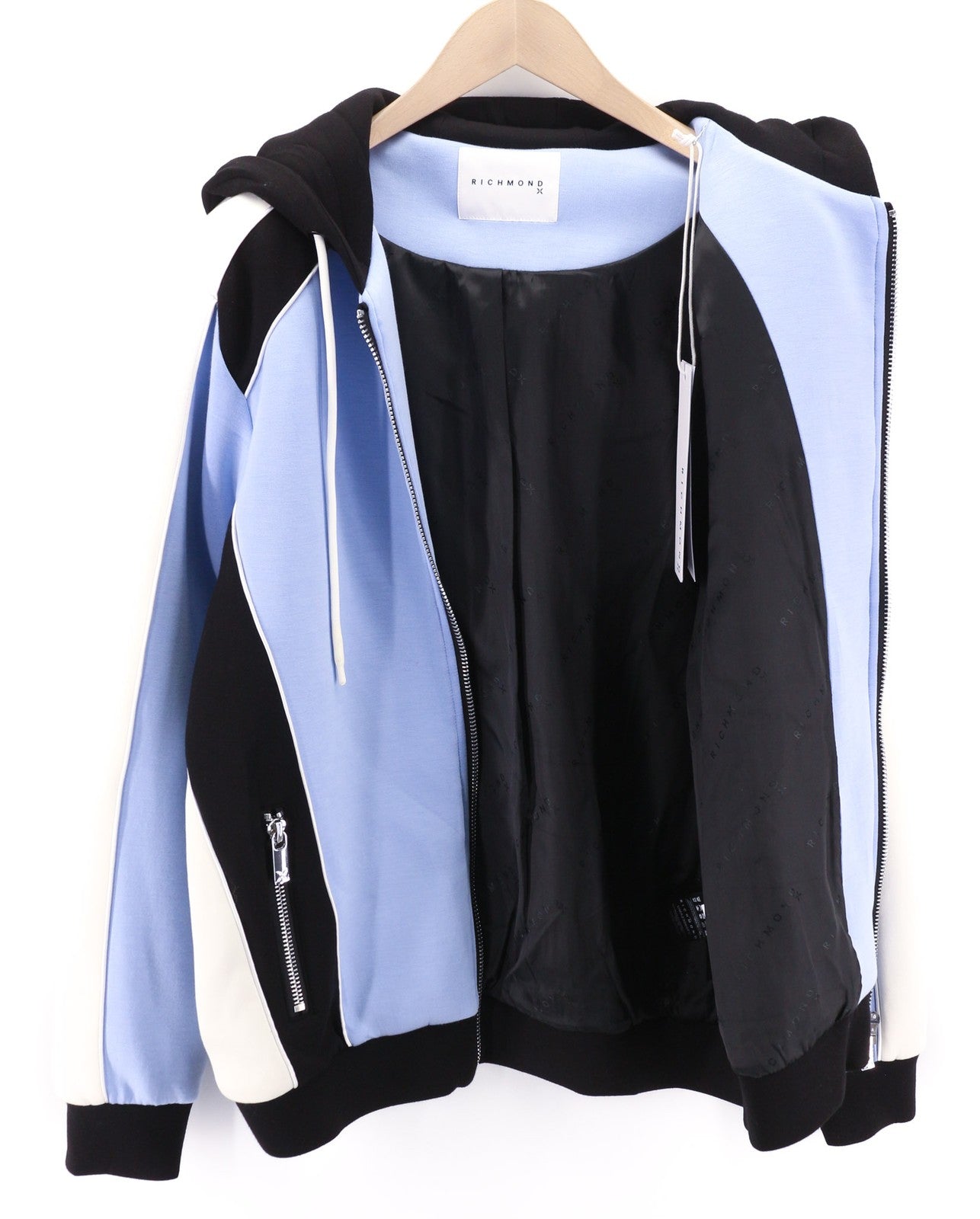 RICHMOND X Men's Sweatshirt M Lined Zipped Jacket Hoodie Blue Long Sleeves