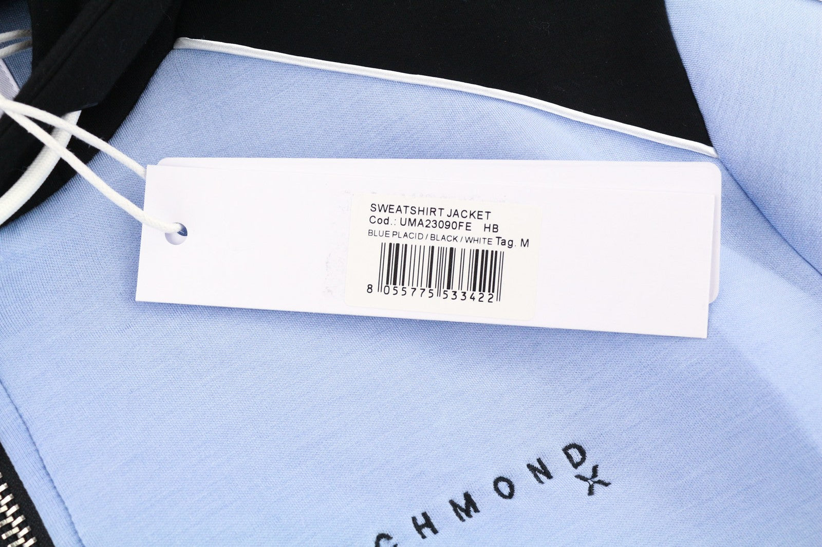 RICHMOND X Men's Sweatshirt M Lined Zipped Jacket Hoodie Blue Long Sleeves