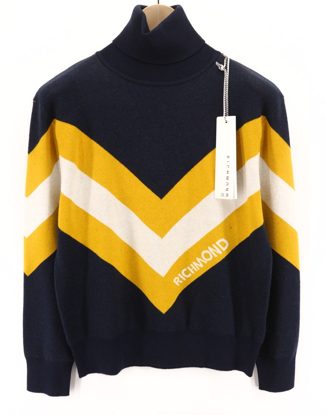 RICHMOND X Women's Jumper S Logo Knit Turtle Neck Long Sleeve Stretch Fit