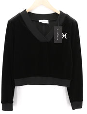 RICHMOND X Women's Sweatshirt S Velvet Black Pullover Long Sleeve Front Logo