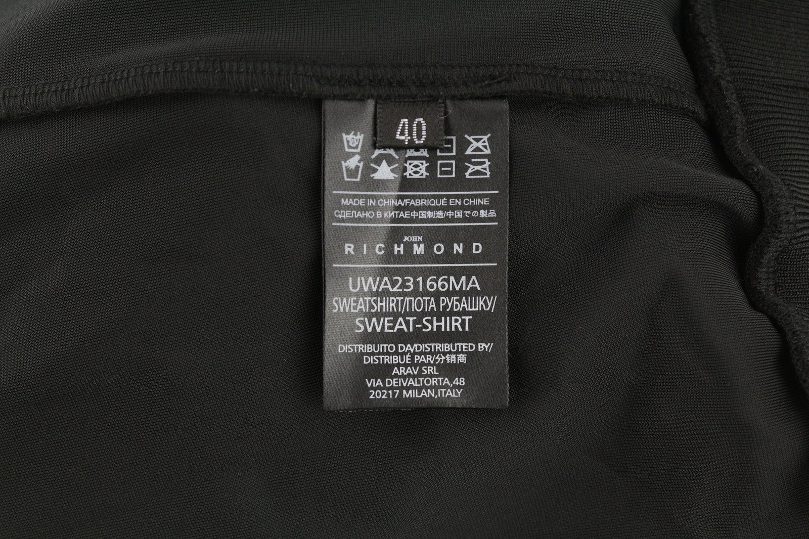 RICHMOND X Women's Sweatshirt S Velvet Black Pullover Long Sleeve Front Logo