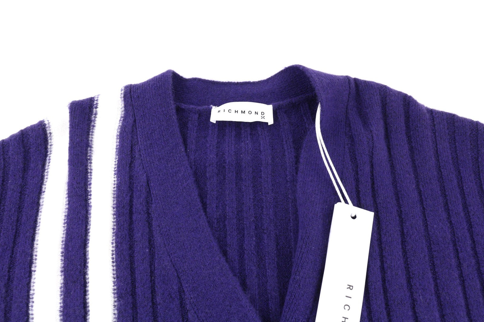 RICHMOND X Women's Cardigan S Violet Long Knit Button V-Neck Long Sleeve