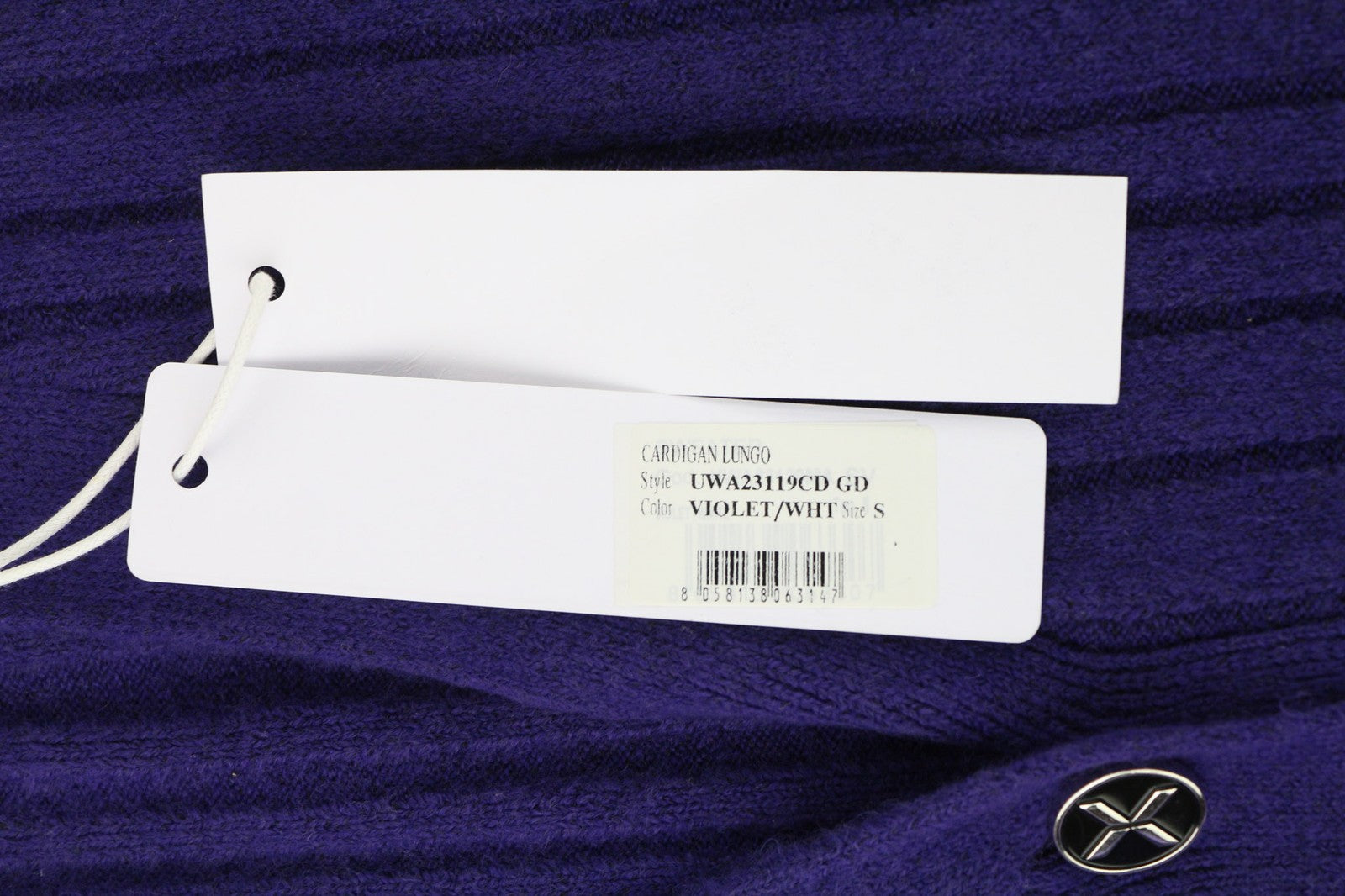 RICHMOND X Women's Cardigan S Violet Long Knit Button V-Neck Long Sleeve